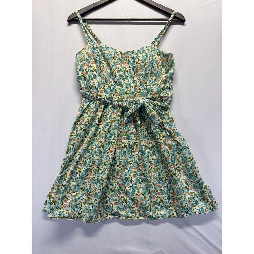 Papaya Sundress Womens‎ M Multicolor Floral Smocked Back Sweetheart Neck Belted